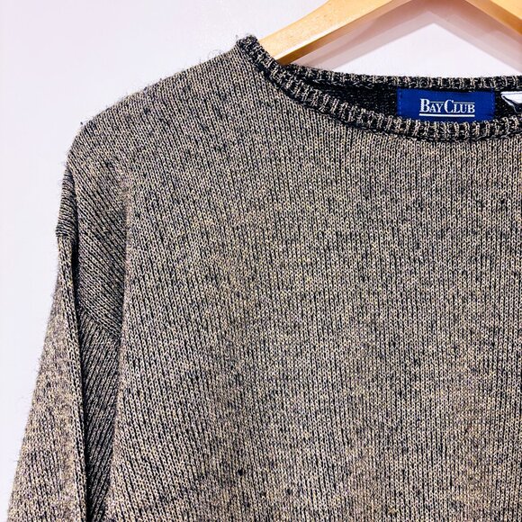 BAY CLUB – Vintage metallic knit sweater | Shimmery gold tone | Medium * - Picture 2 of 7